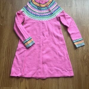 Mini Boden Sz 8-9
Pink Sweater Dress with Colorful Fair Isle
Design
